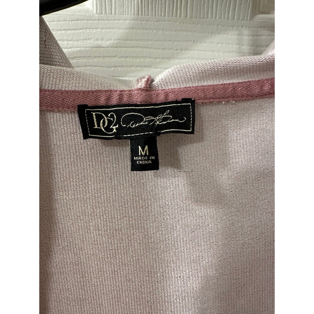DG2 Diane Gilman DG Downtime Knit Flex Flutter-Back Hoodie Beige M - Picture 5 of 6